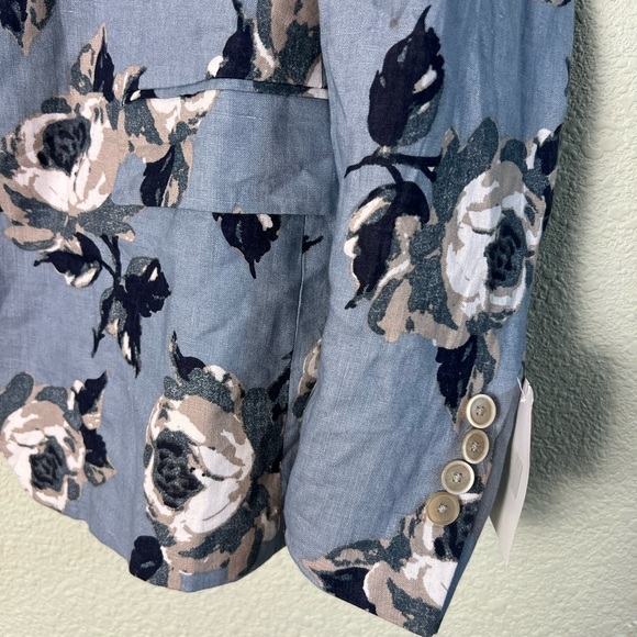 TALLIA Men's Slim-Fit Blue Floral Print Linen Blazer 42 Short NWT - Picture 8 of 11